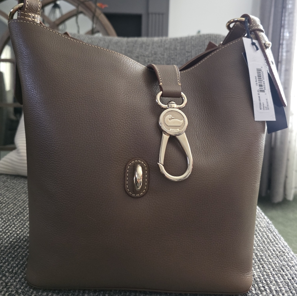 Dooney & Bourke BrownBucket  Leather Shoulder Bag : Lily Bucket